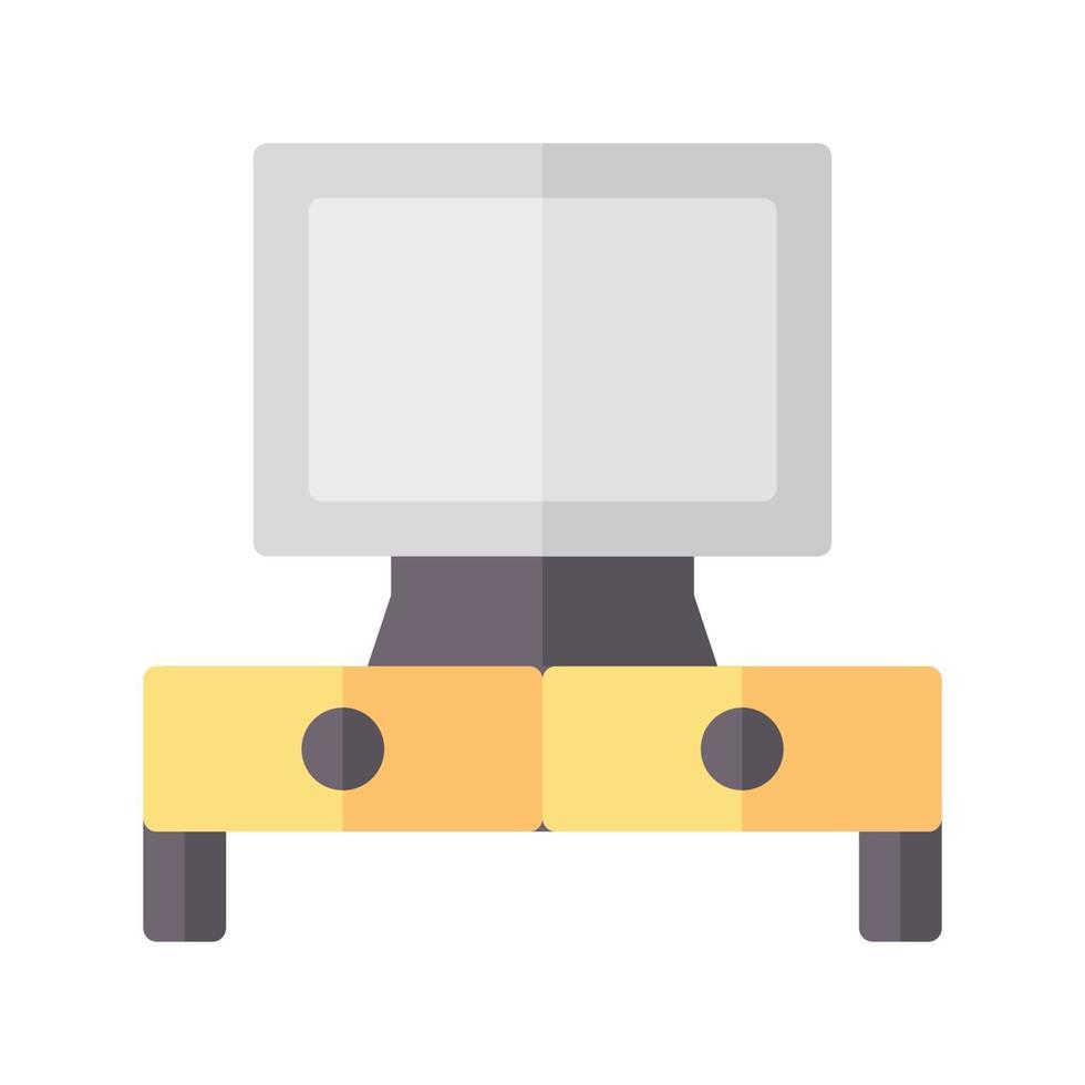 Icon television in flat style. vector illustration and editable stroke. Isolated on white background.