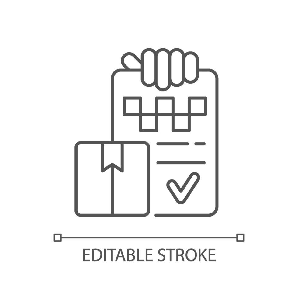 Package delivery linear icon vector