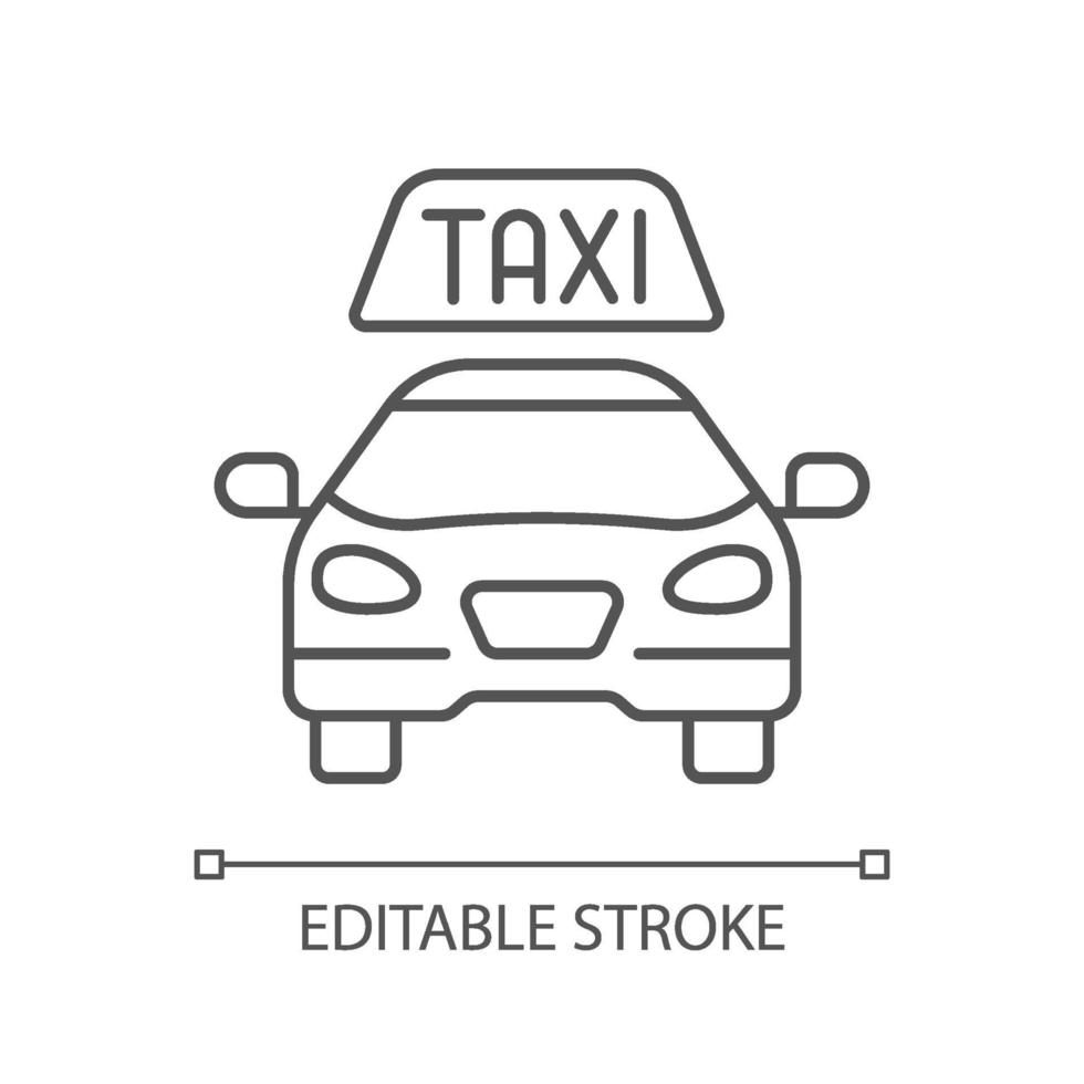 taxi icono lineal vector