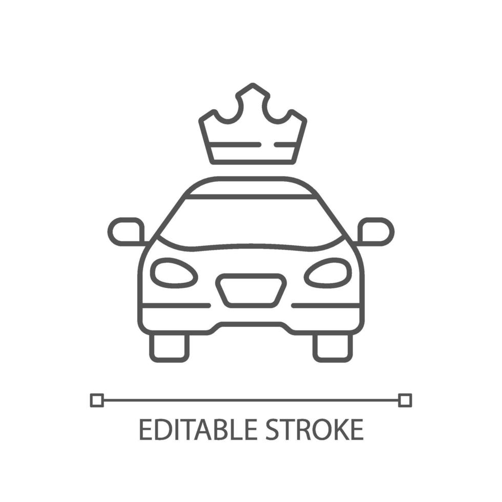 Premier car linear icon vector