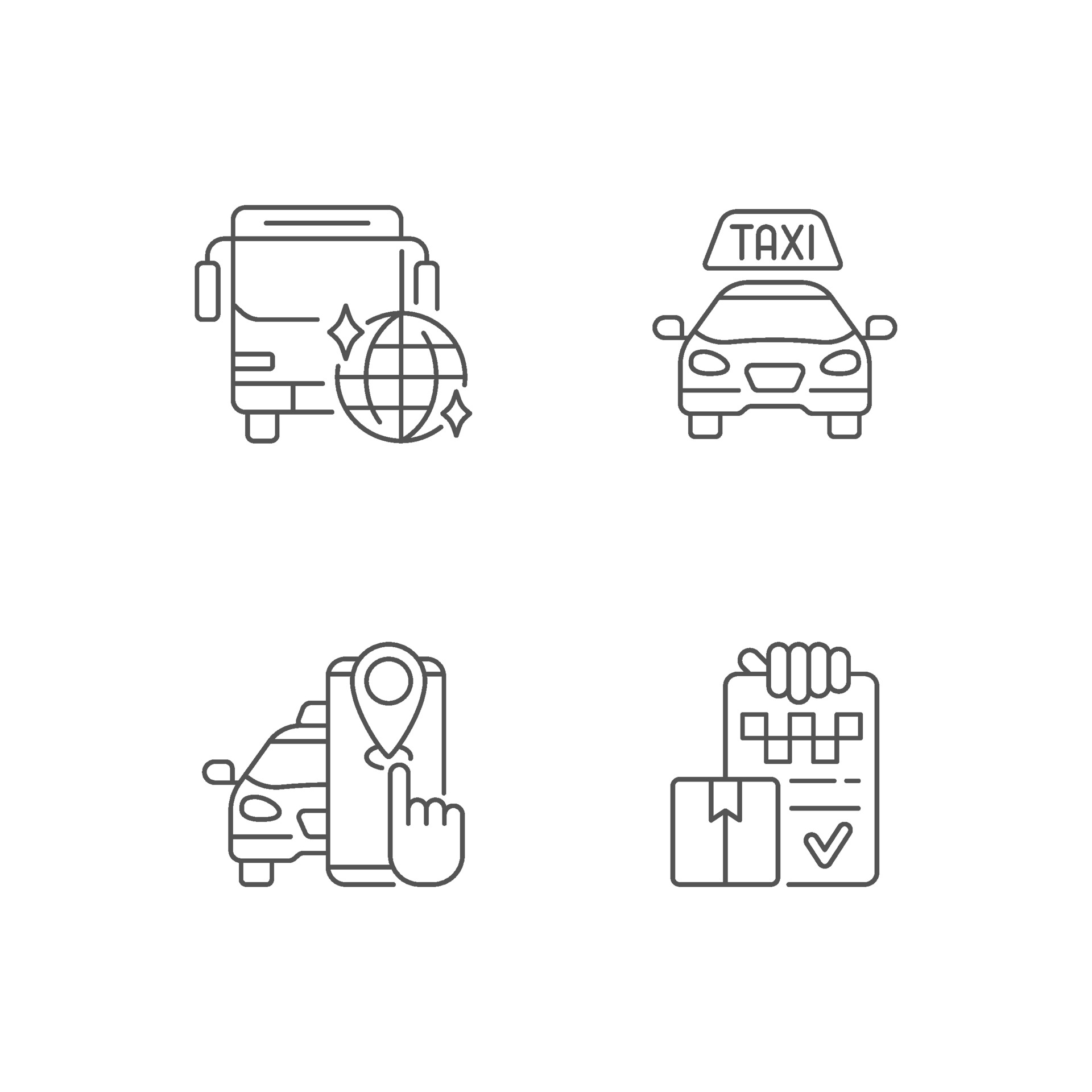 Taxi service linear icons set 2130926 Vector Art at Vecteezy