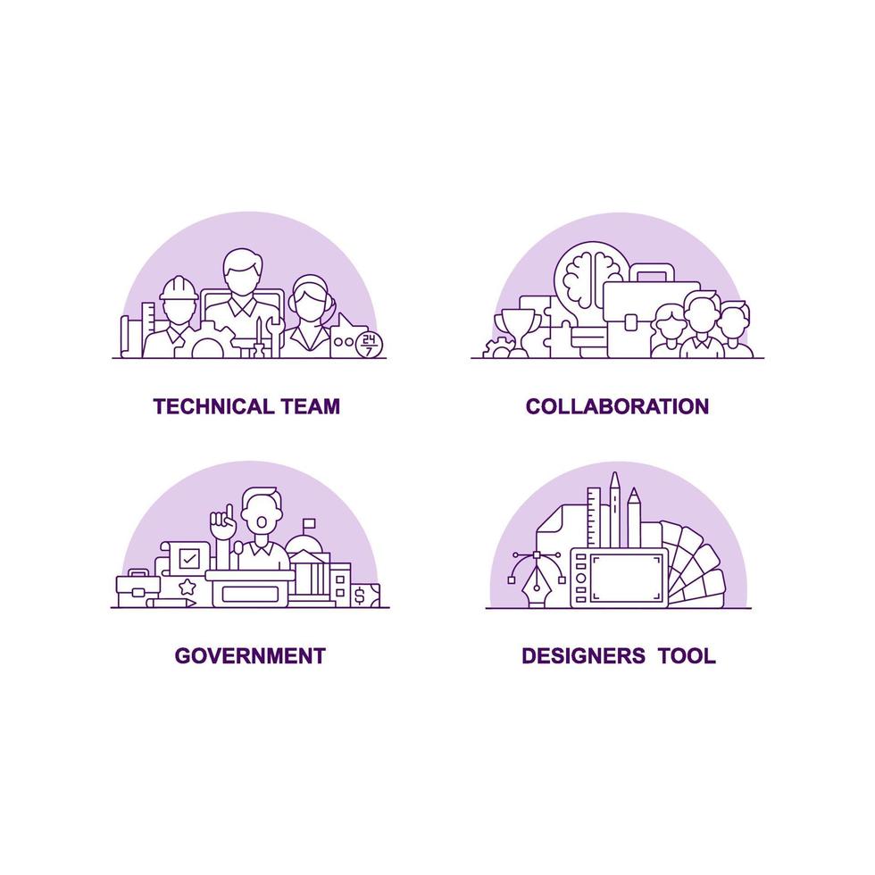Modern business principles creative UI concept icon set vector