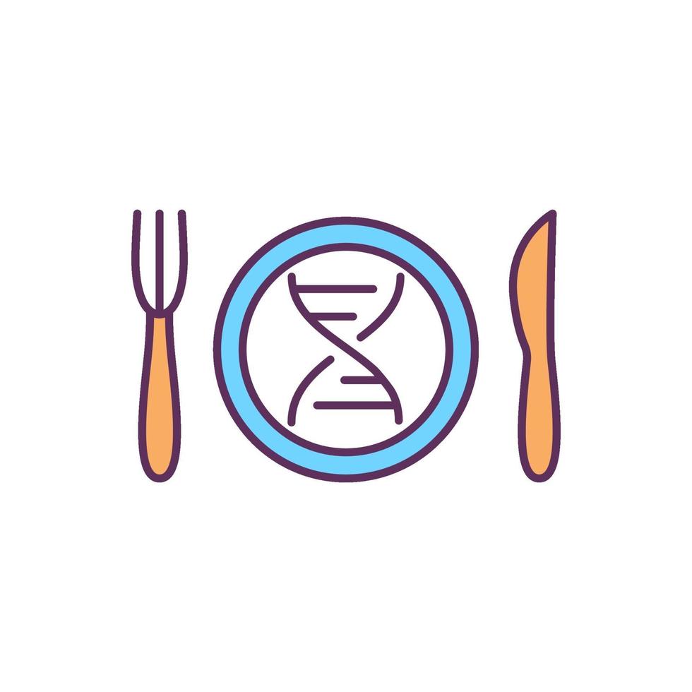 Nutrigenomics RGB color icon vector