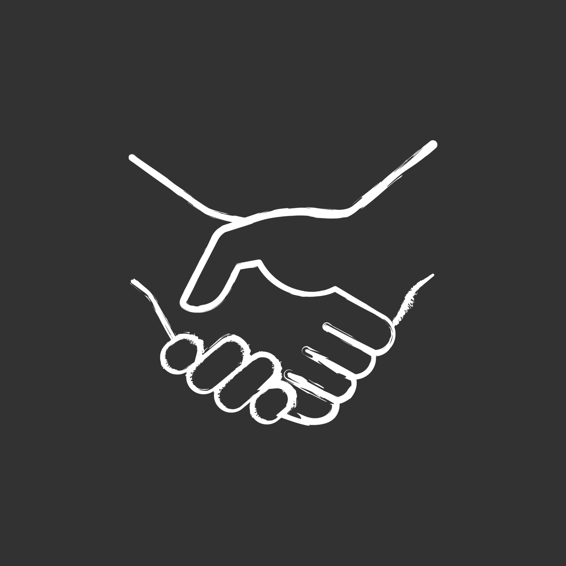 Handshake chalk white icon on black background 2131147 Vector Art at  Vecteezy