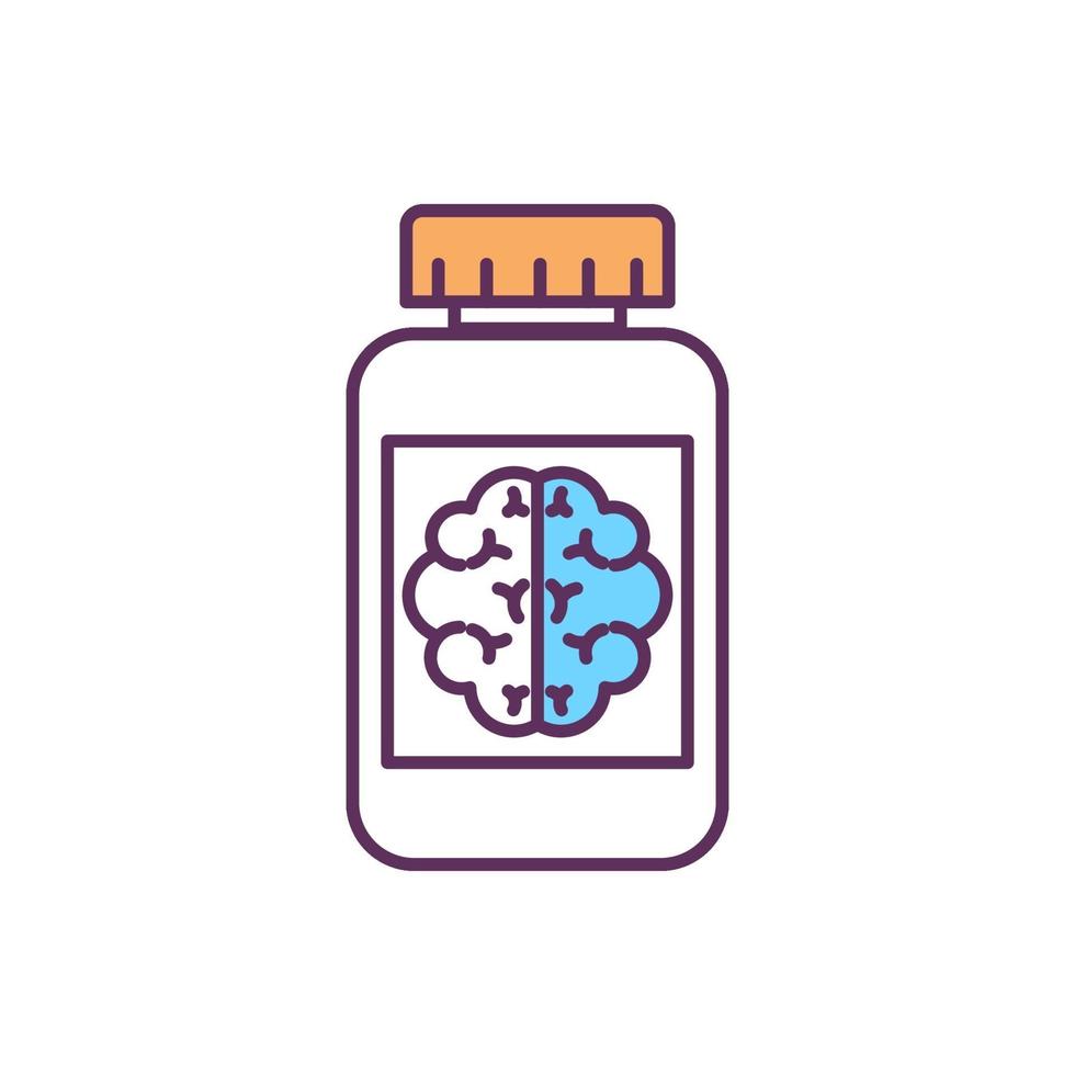 Brain activity improvement RGB color icon vector