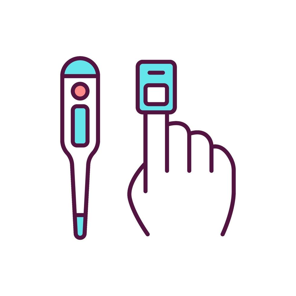 Vital signs measurement RGB color icon vector