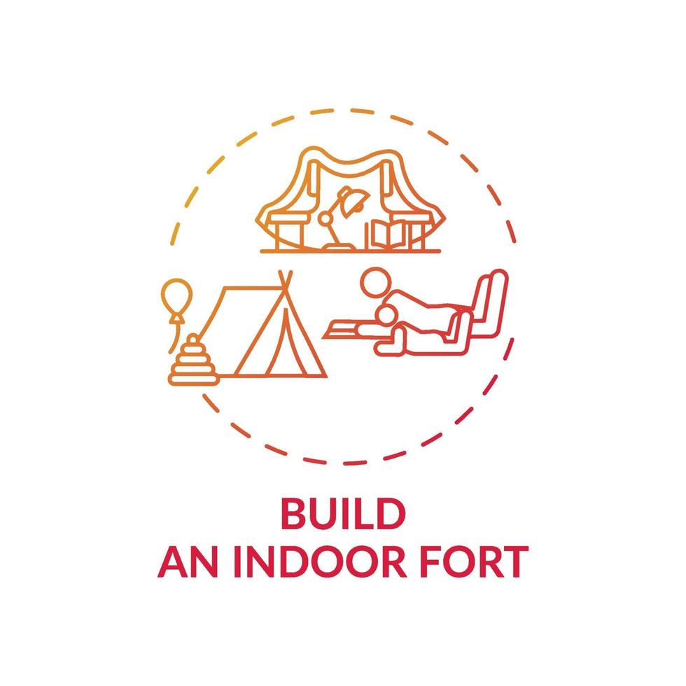 Build an indoor fort concept icon vector