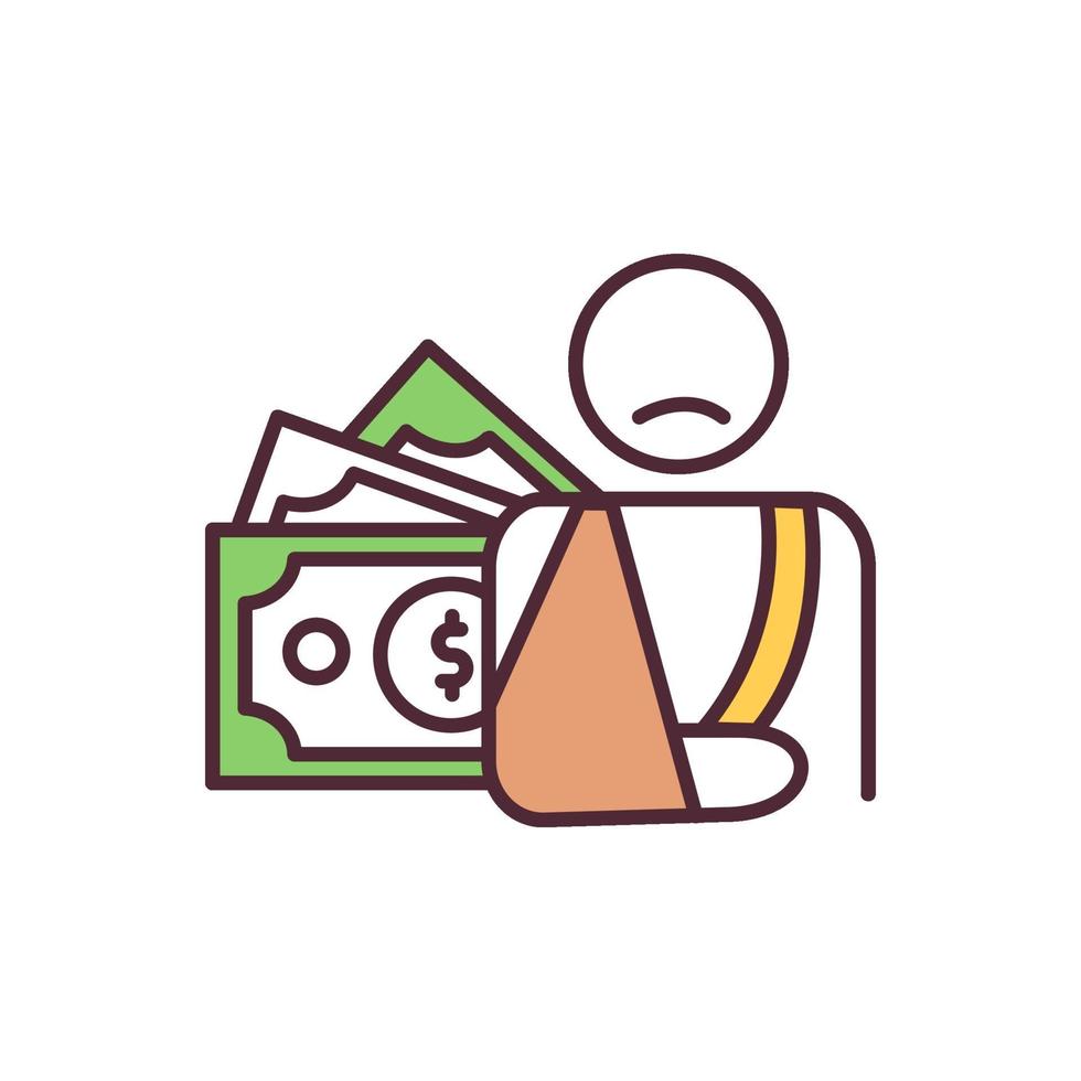 Disability compensation RGB color icon vector