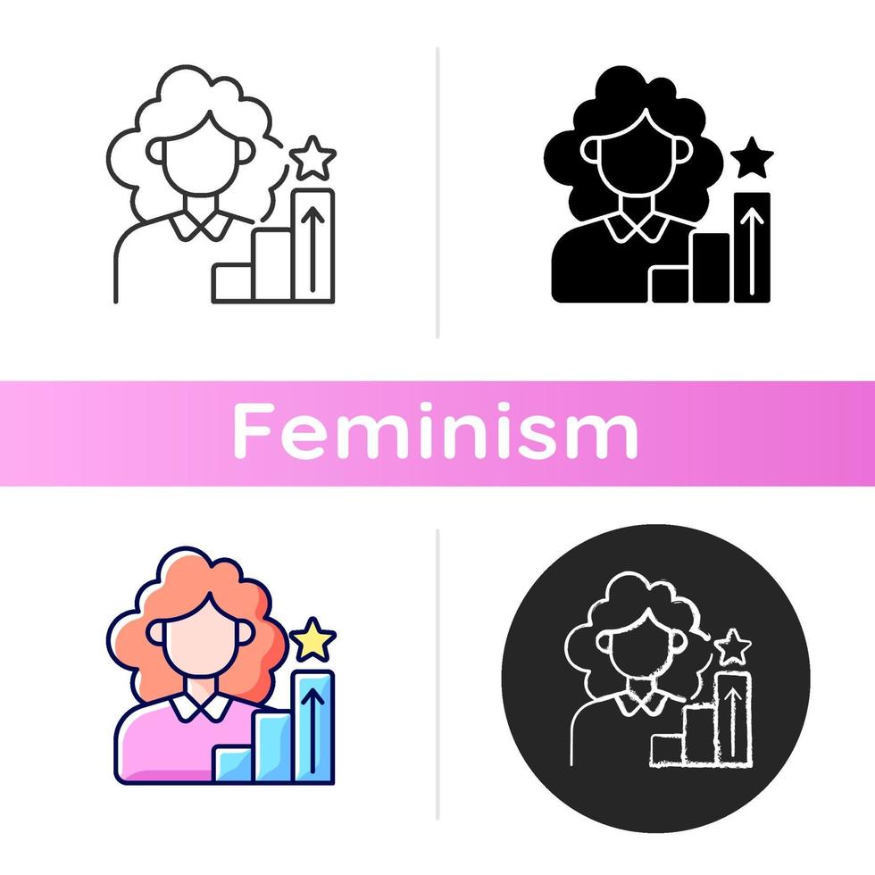 mujeres en icono de gestión vector