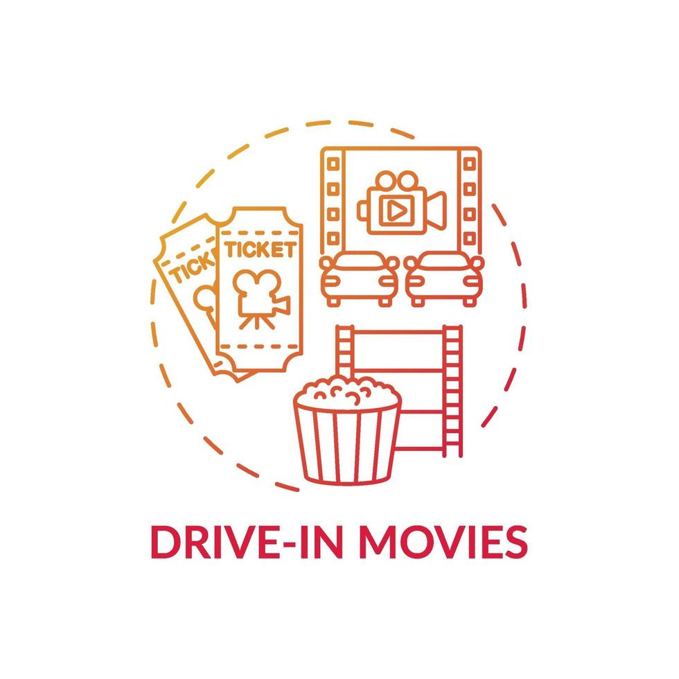 Drive in movies concept icon vector