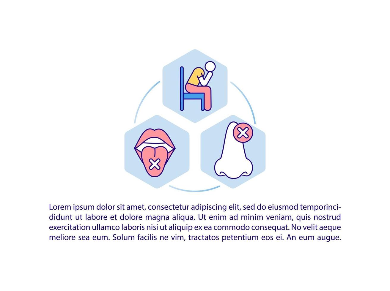 Post covid syndrome concept icon with text vector