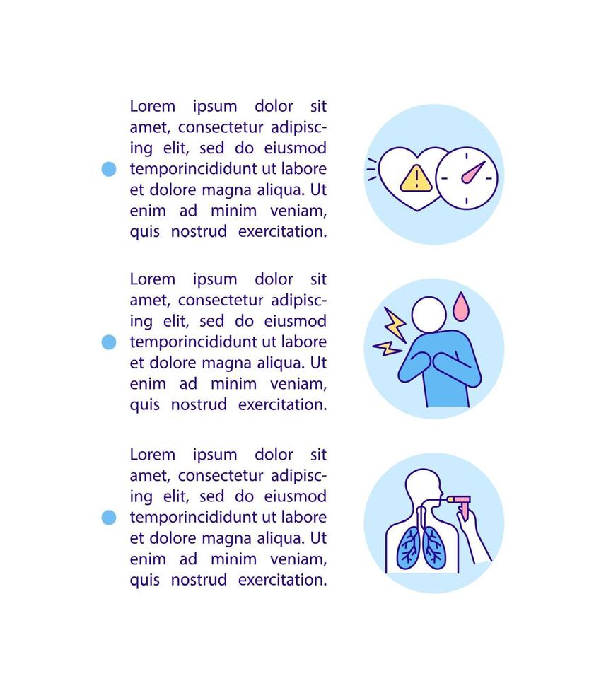 Icono de concepto de complicaciones cardiovasculares y respiratorias con texto vector