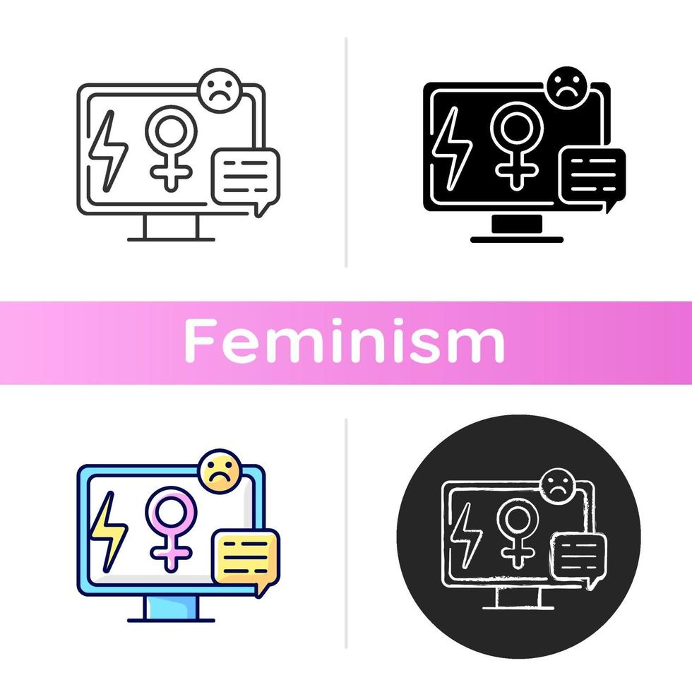 icono de sexismo mediático vector