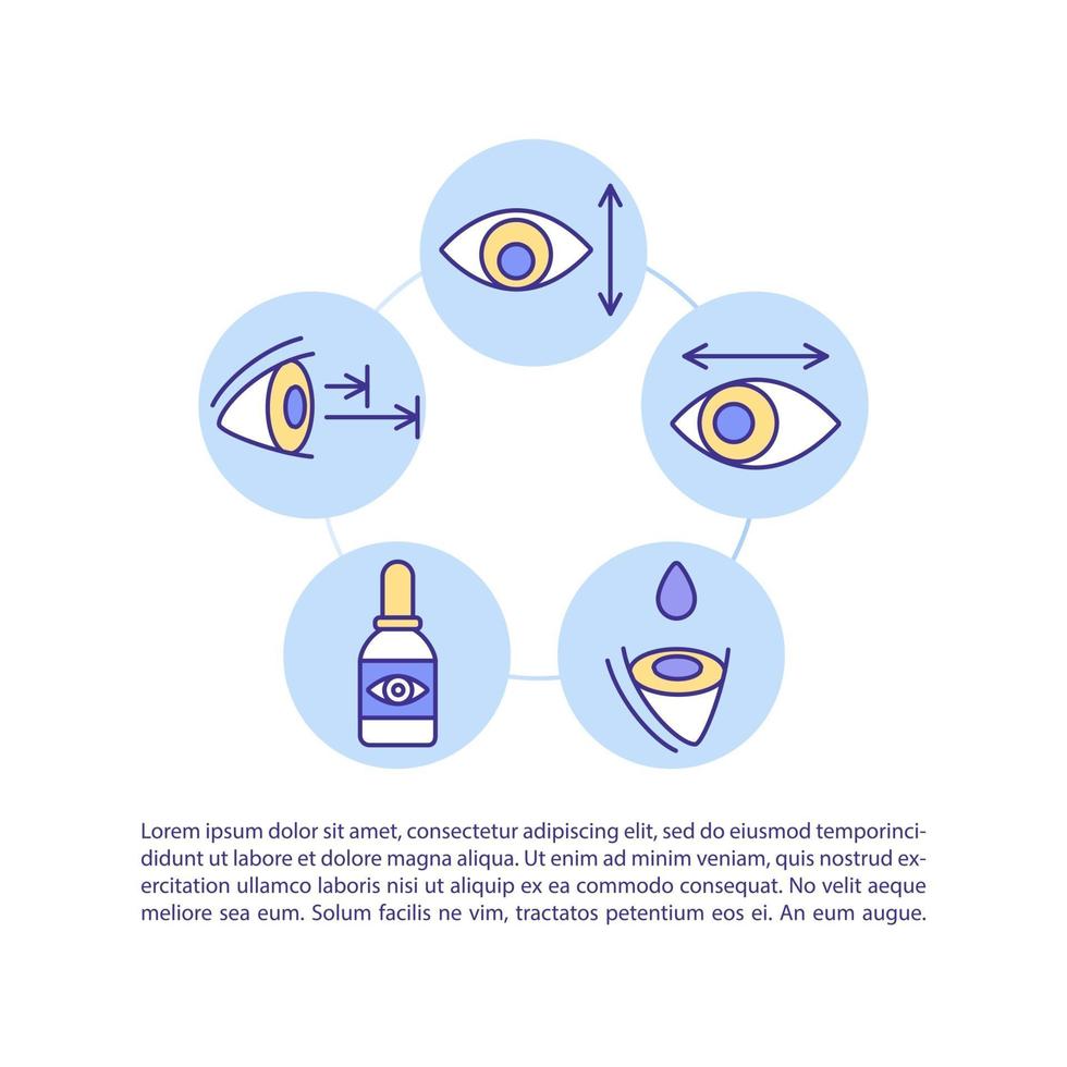 Tratamiento del icono de concepto de tensión de ojos digitales con texto vector