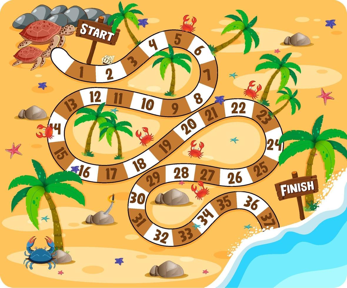 Path board game beach theme vector