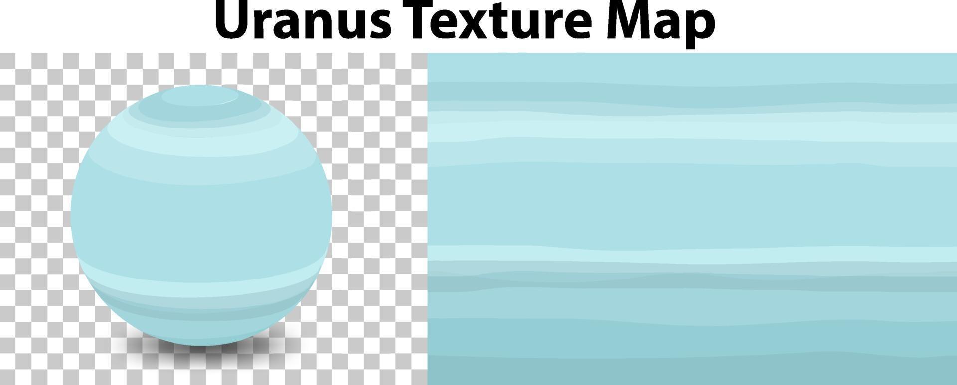 planeta urano en transparente con mapa de textura de urano vector