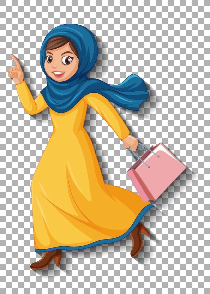 hermosa dama árabe personaje de dibujos animados vector