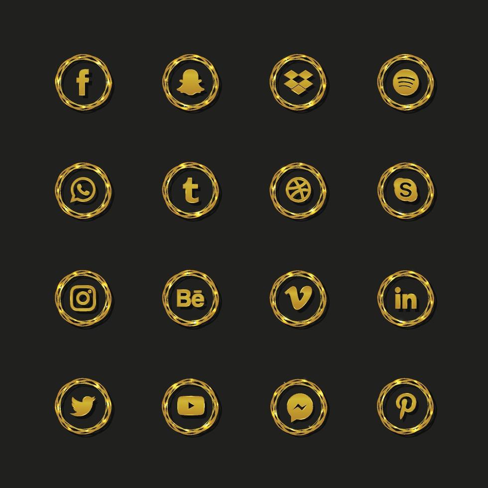 colección de logotipos de lujo para redes sociales vector