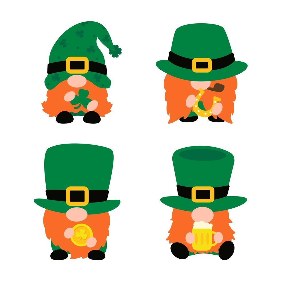 St patricks day gnomes set vector