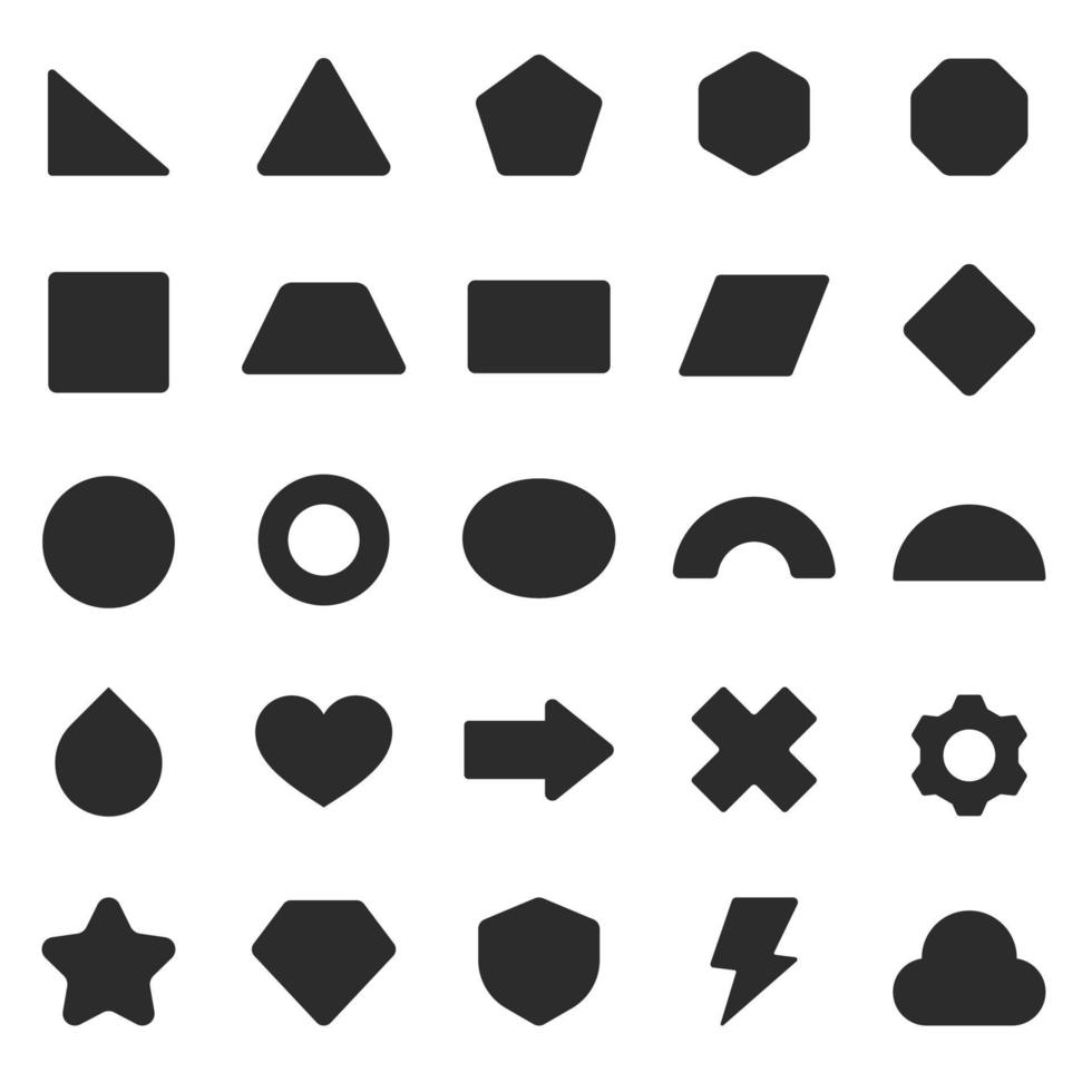 Basic geometric shapes set vector