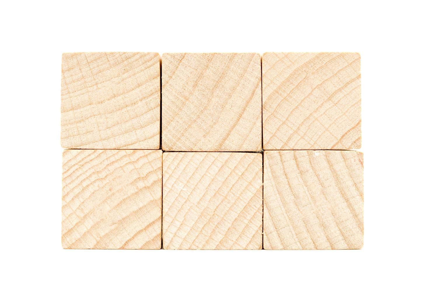 Wooden cubes isolated on a white background photo