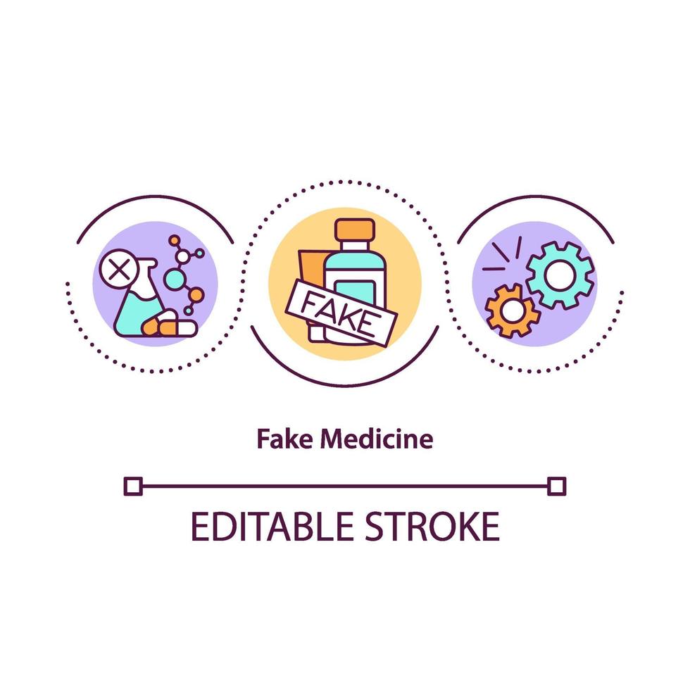 Fake medicine concept icon vector