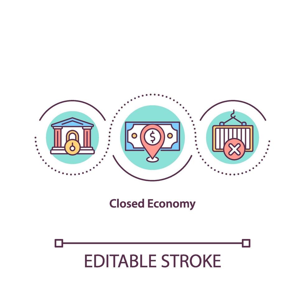 Closed economy concept icon vector