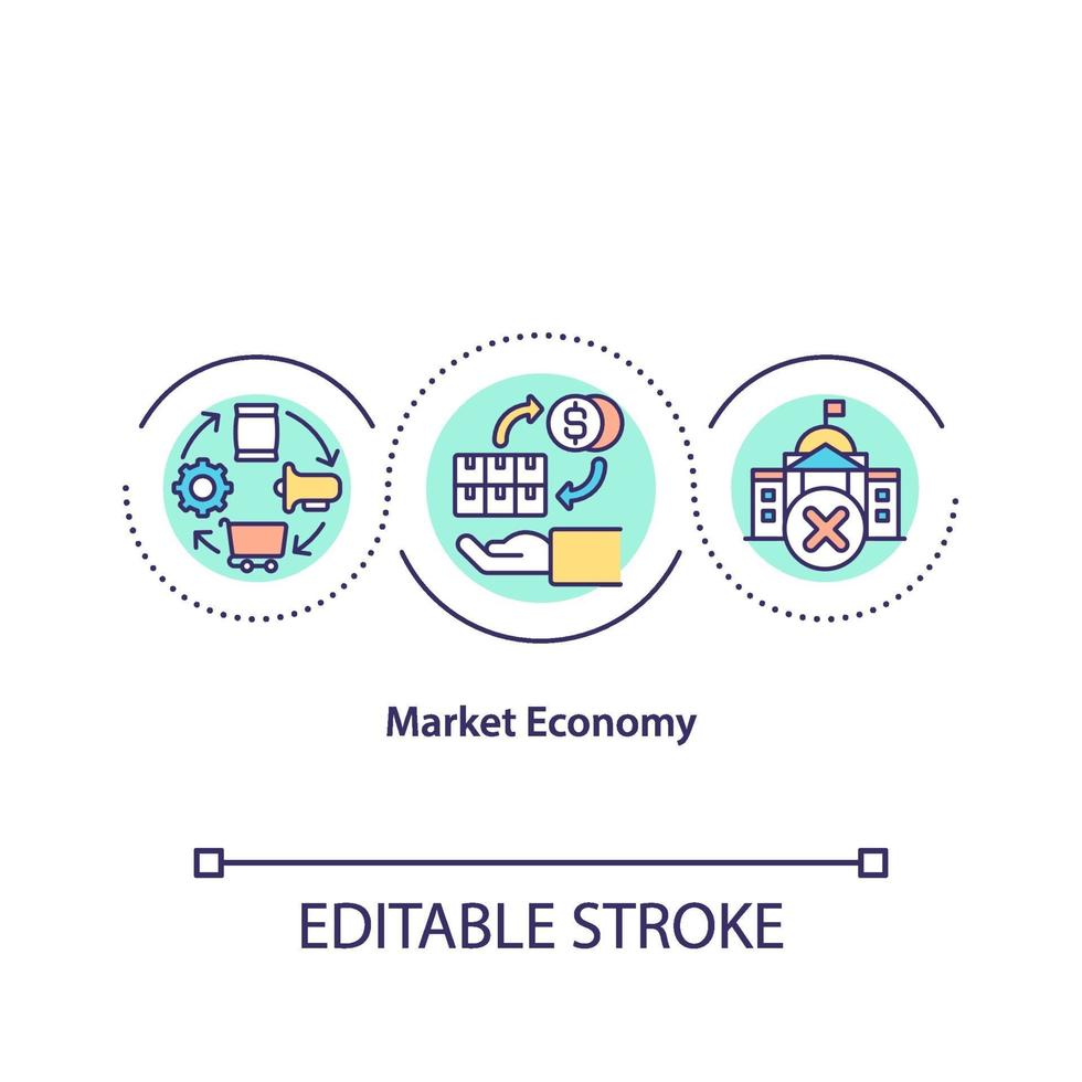 Market economy concept icon vector