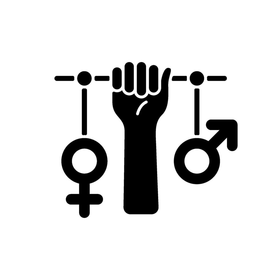 Feminism black glyph icon vector