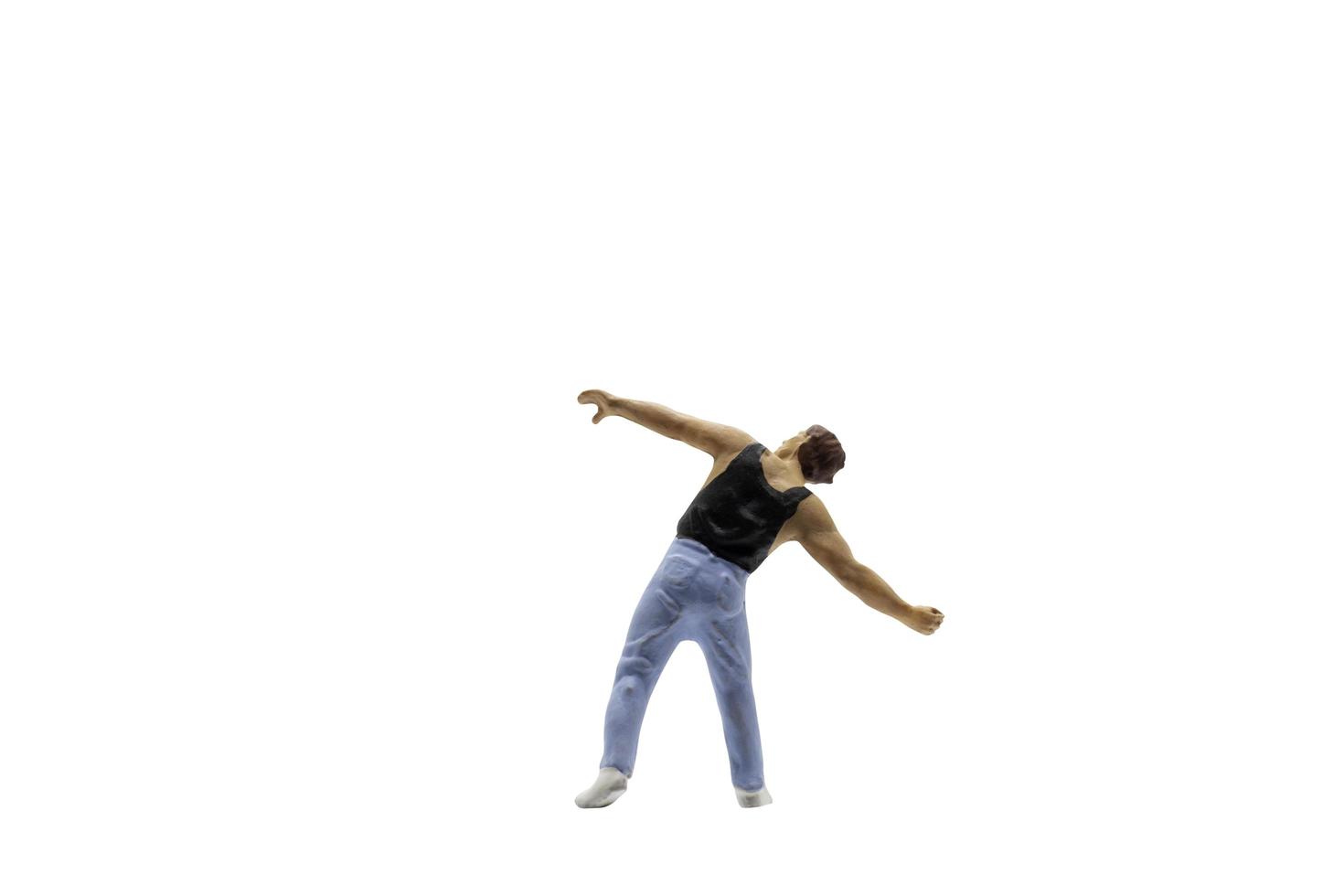 Miniature protester isolated on a white background photo