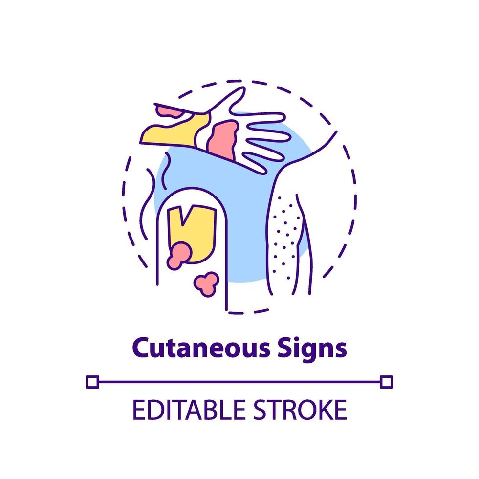 Cutaneous signs concept icon vector