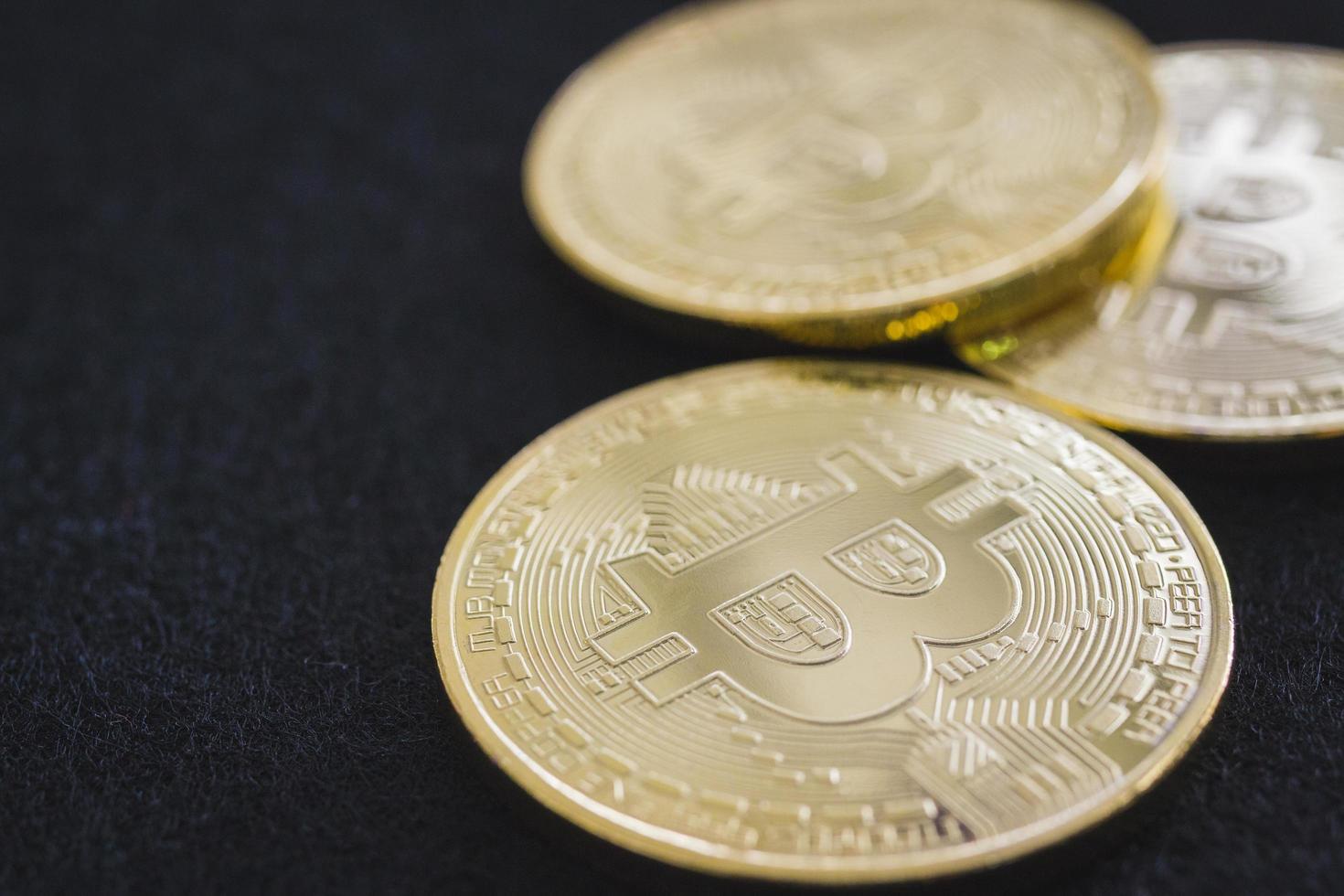 Bitcoin coins, digital currency concept photo