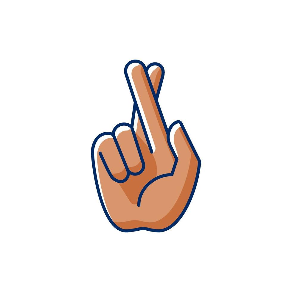 Crossed fingers RGB color icon vector