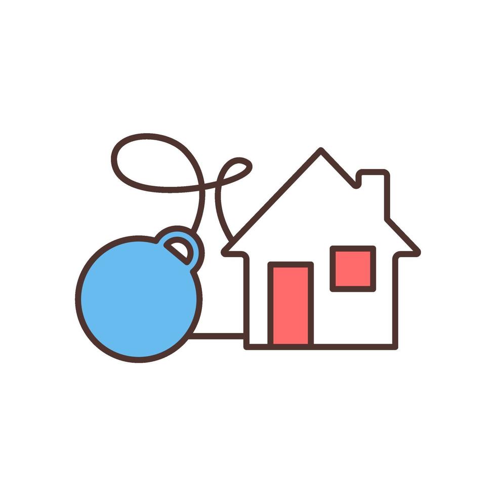 Real estate-related debt RGB color icon vector