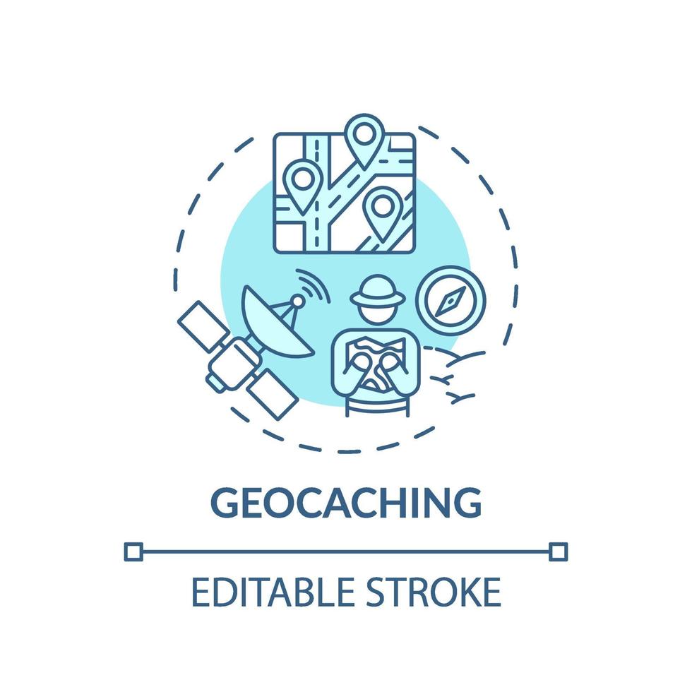 icono del concepto de geocaching vector