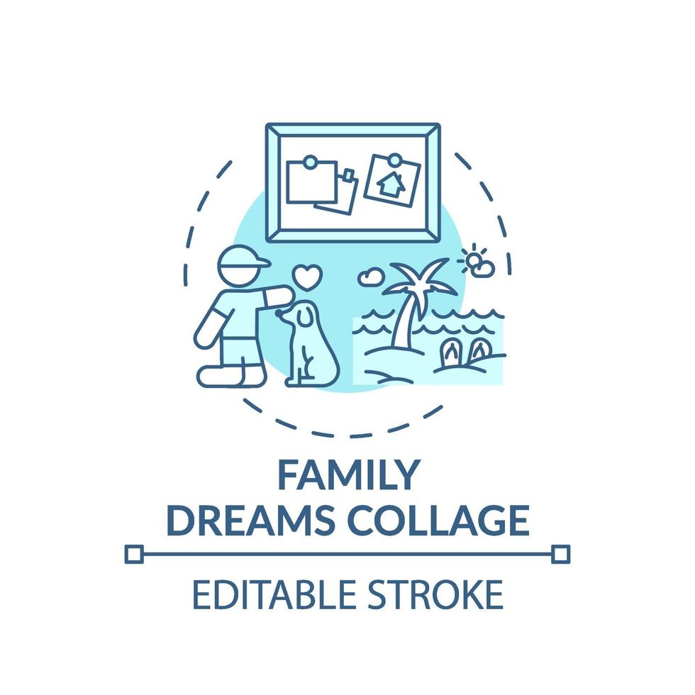 Family dreams collage concept icon vector