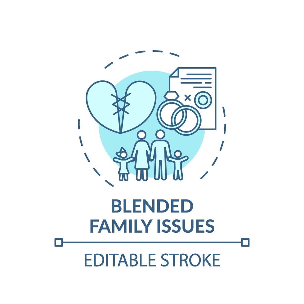 Blended family issues concept icon vector