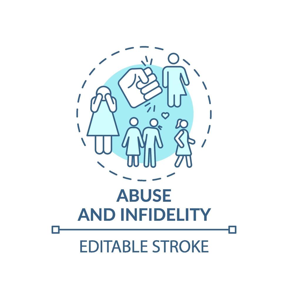 Abuse and infidelity concept icon vector