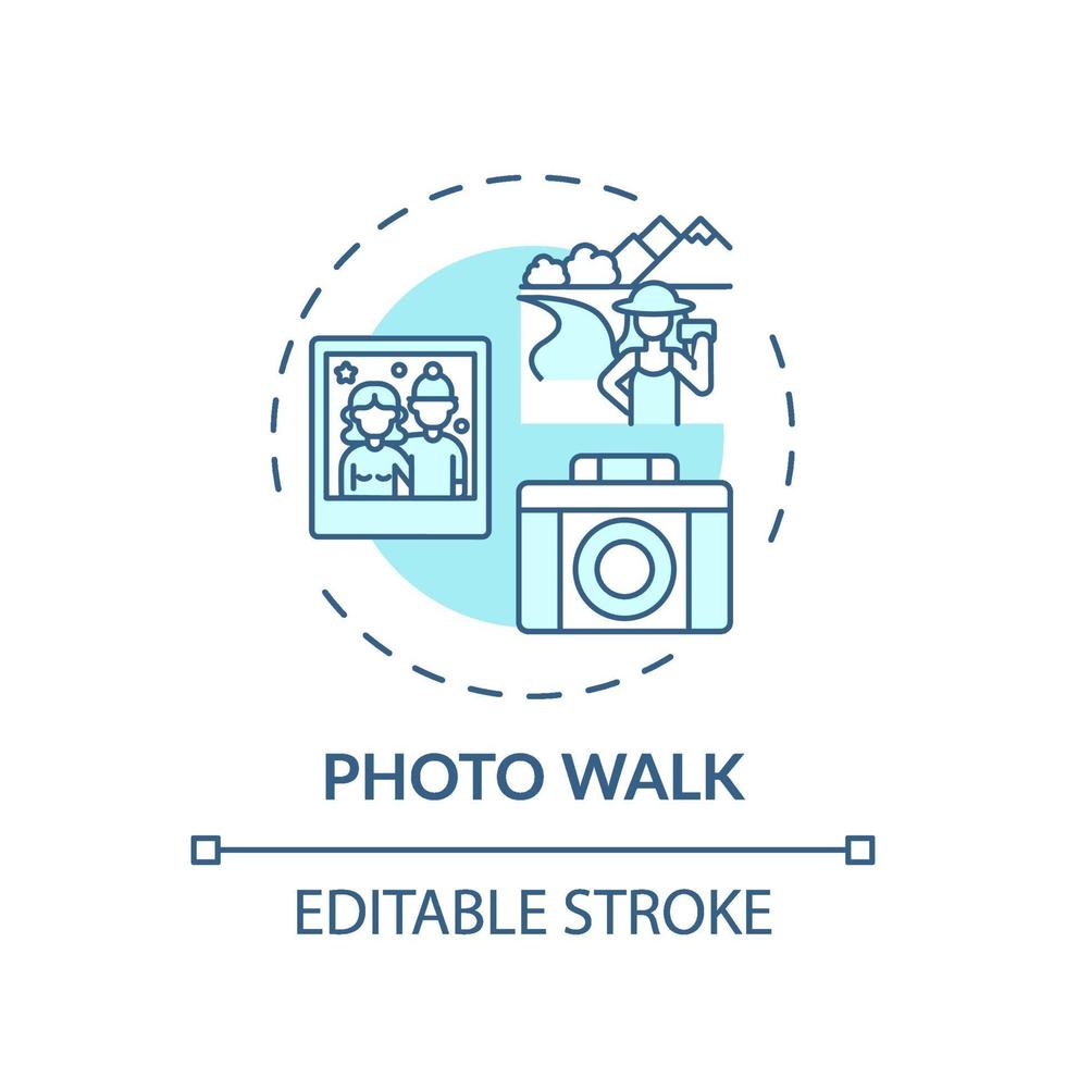 Photo walk concept icon vector