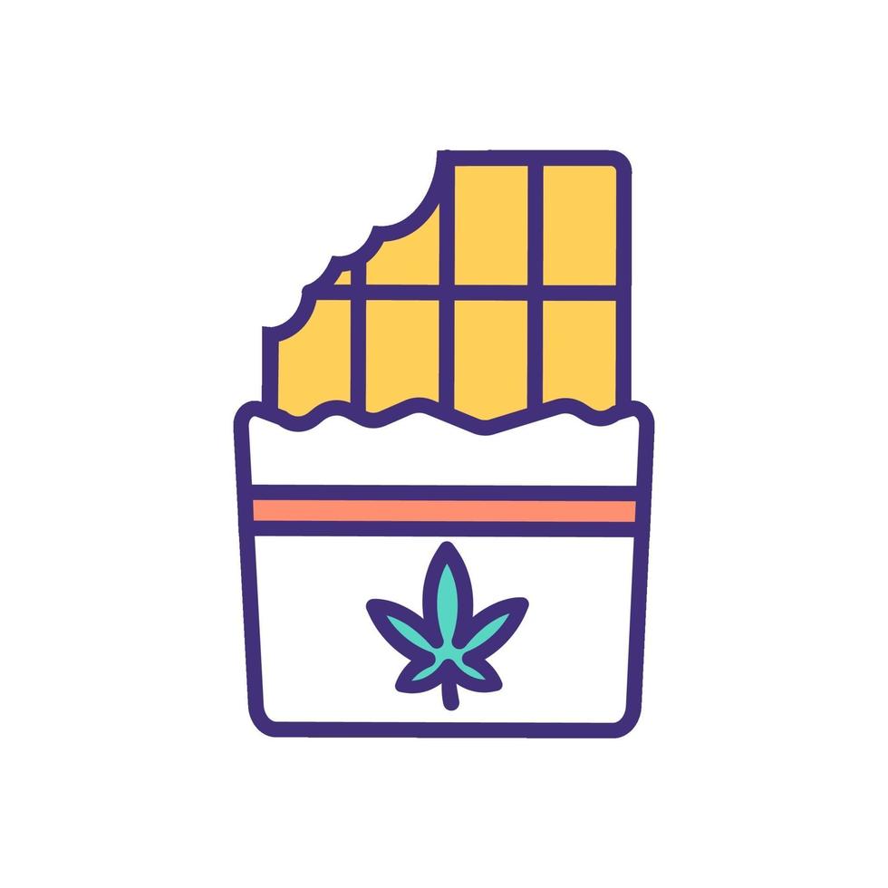 icono de color rgb comestible de cannabis vector