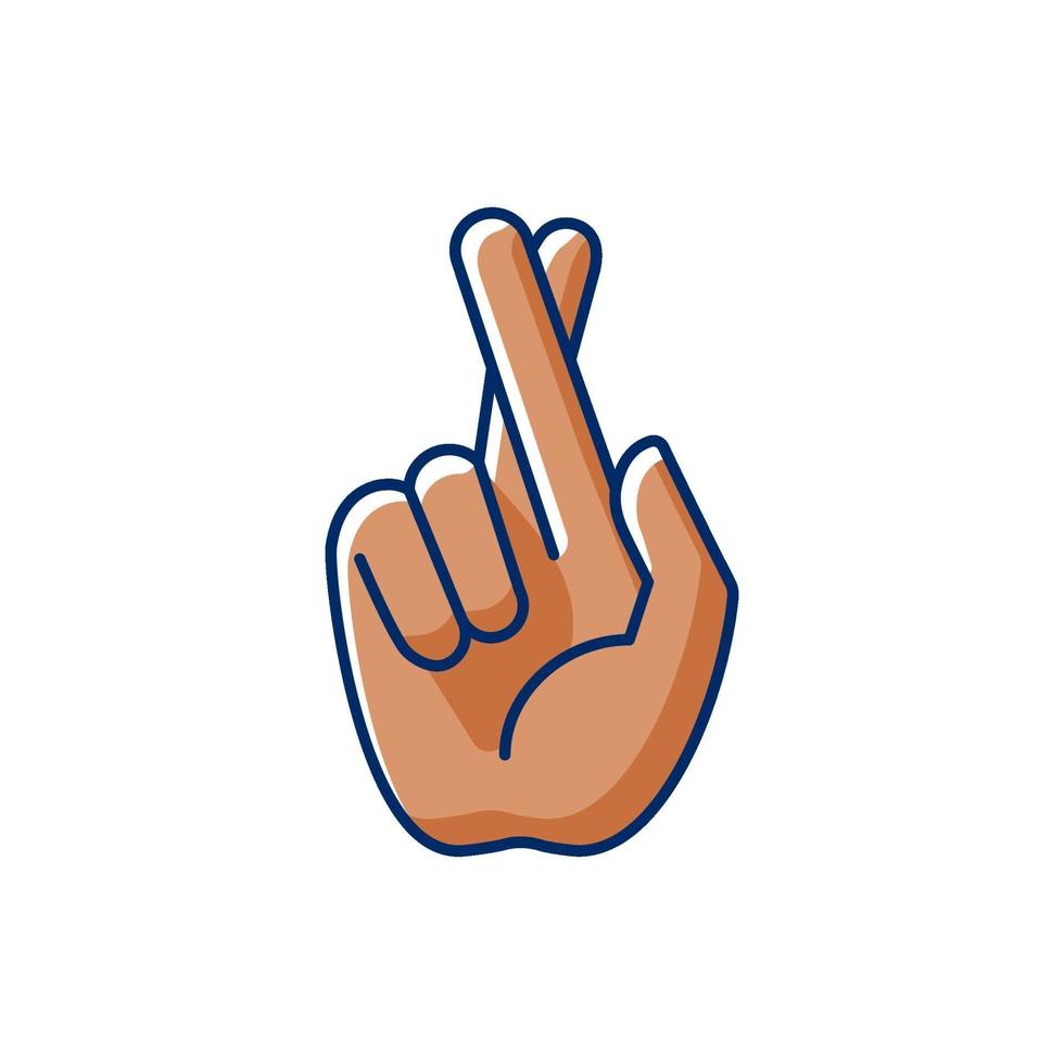 Crossed fingers RGB color icon vector