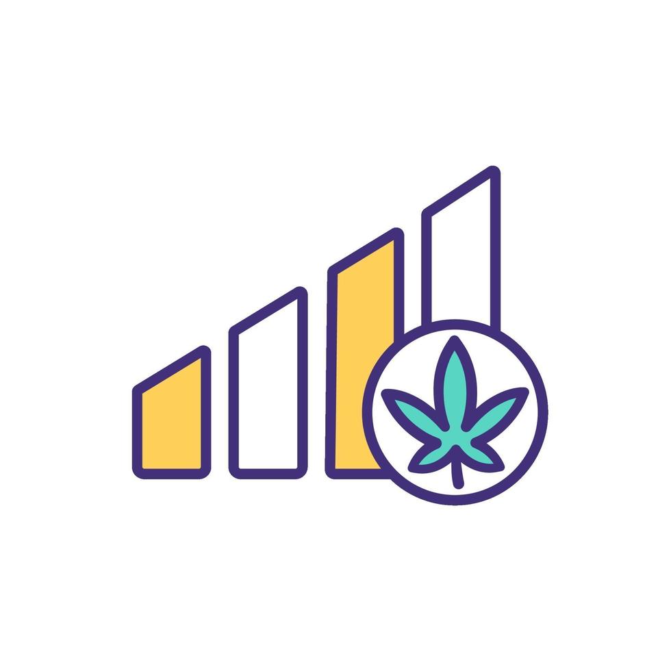 Craving cannabis RGB color icon vector