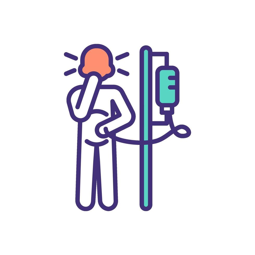 Chemotherapy nausea RGB color icon vector