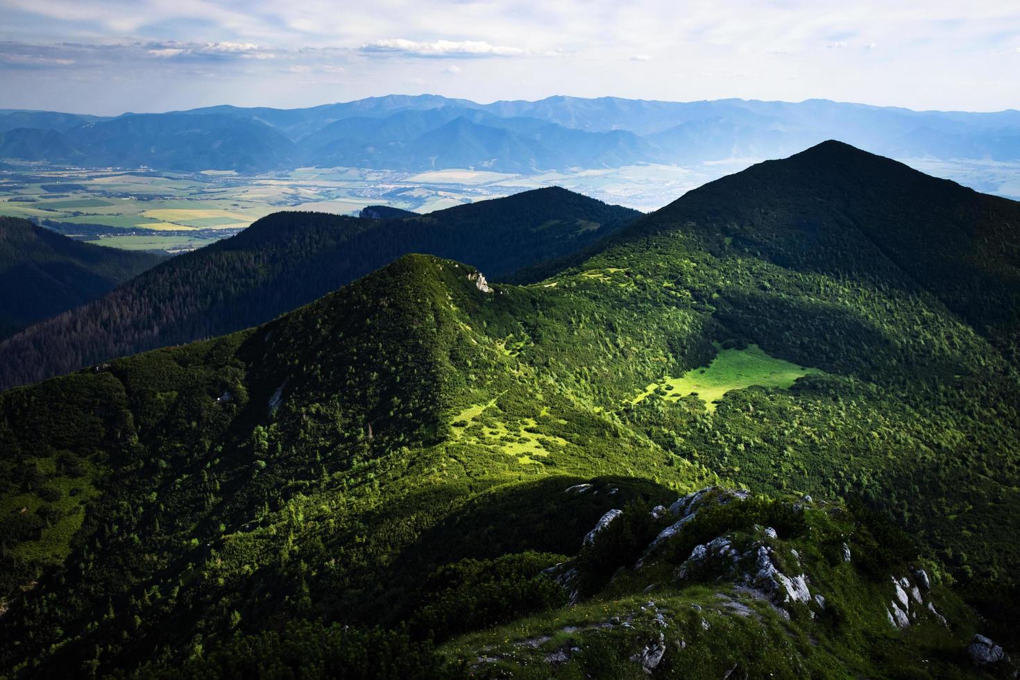 View of green mountains photo