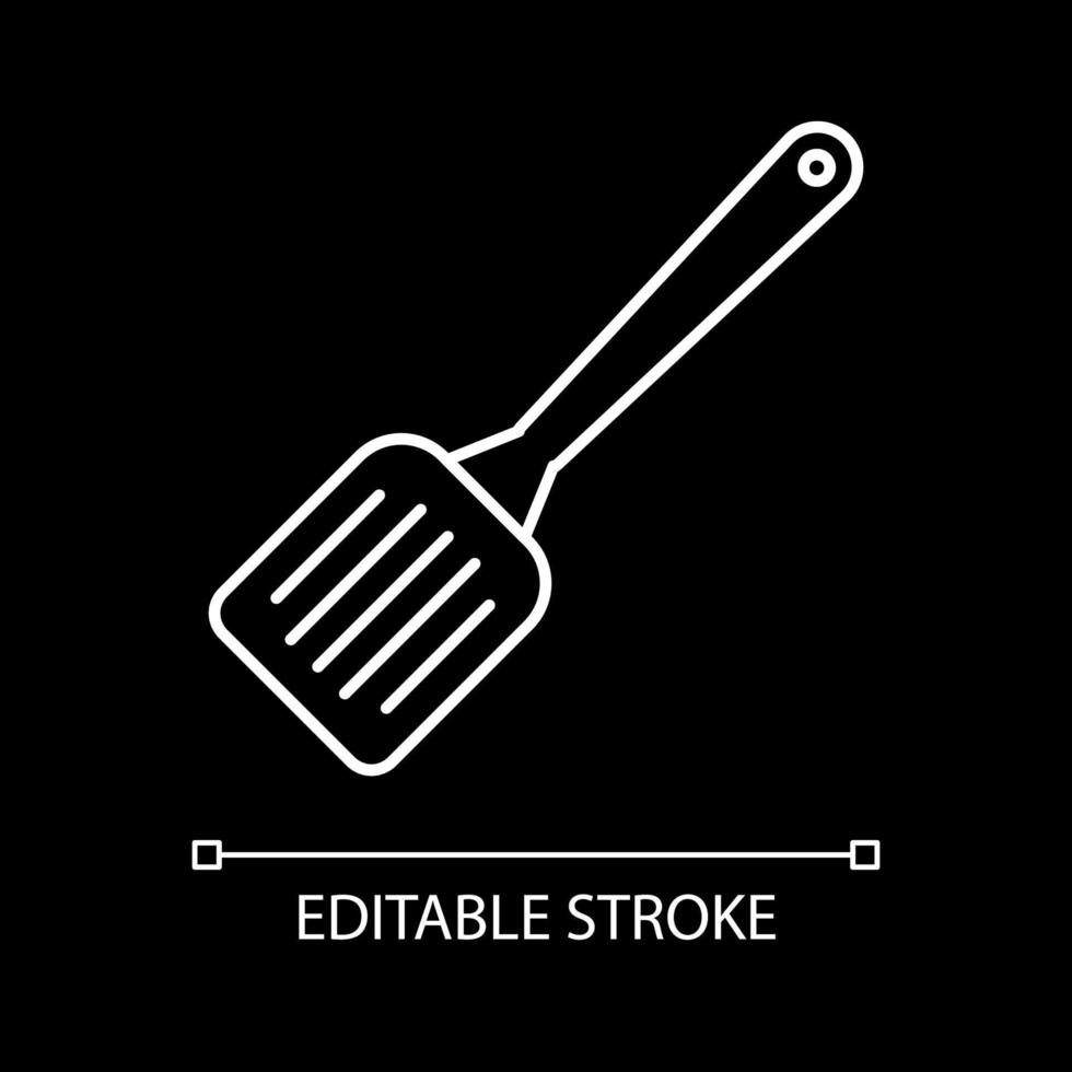 Spatula white linear icon for dark theme vector