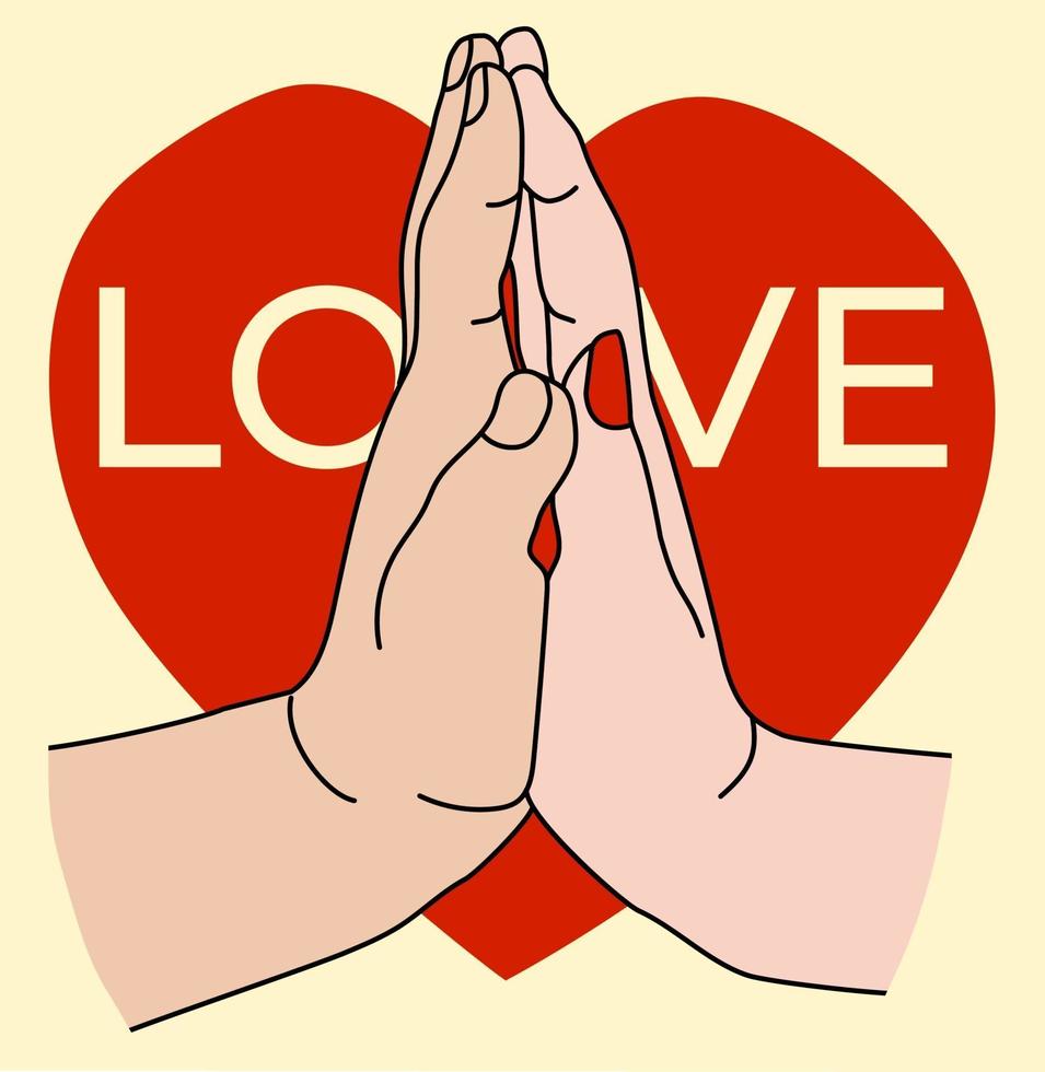 Female and male hand on the background of a scarlet heart and the words - love. 2133368 Vector Art at Vecteezy Female and male hand on the background of a scarlet heart and the words - love. 2133368 Vector Art at Vecteezy