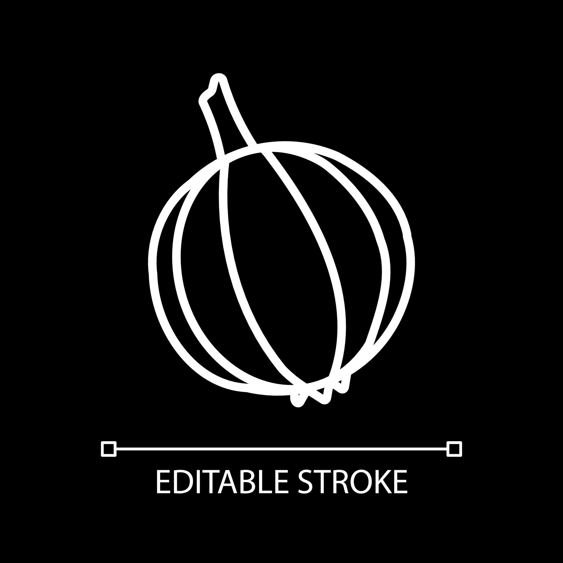 Whole onion white linear icon for dark theme 2133376 Vector Art at Vecteezy