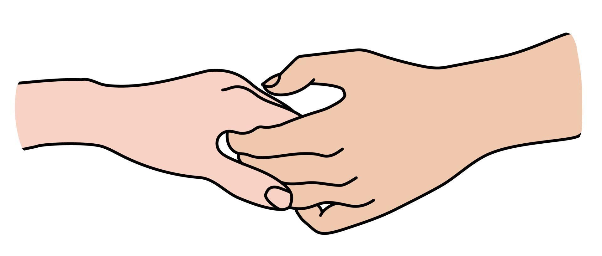 Hands. Gesture is tenderness, love and passion. vector
