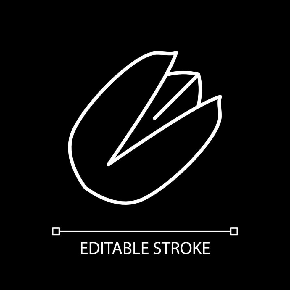Pistachio white linear icon for dark theme vector