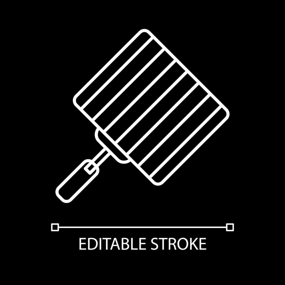 Grill grate white linear icon for dark theme vector